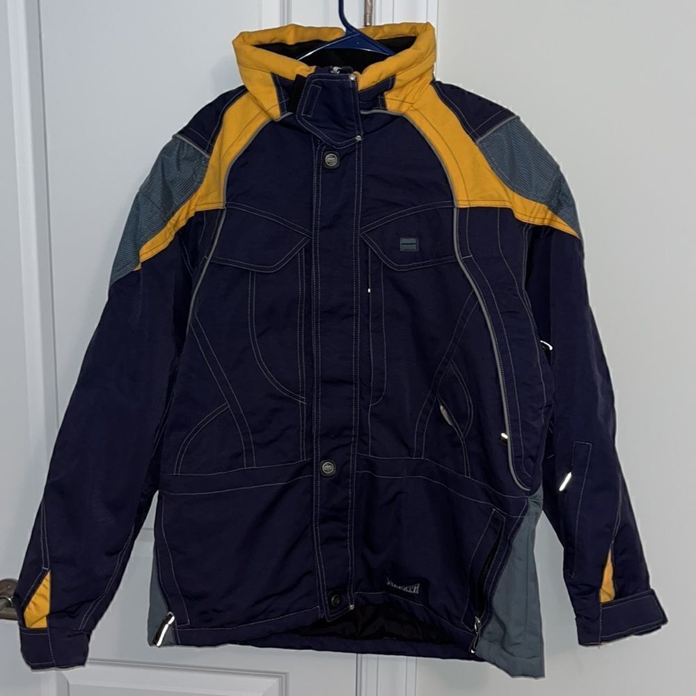Vintage Marker heavy insulated Ski Parka Jacket Mens w/Hood Hiking Snowboard L